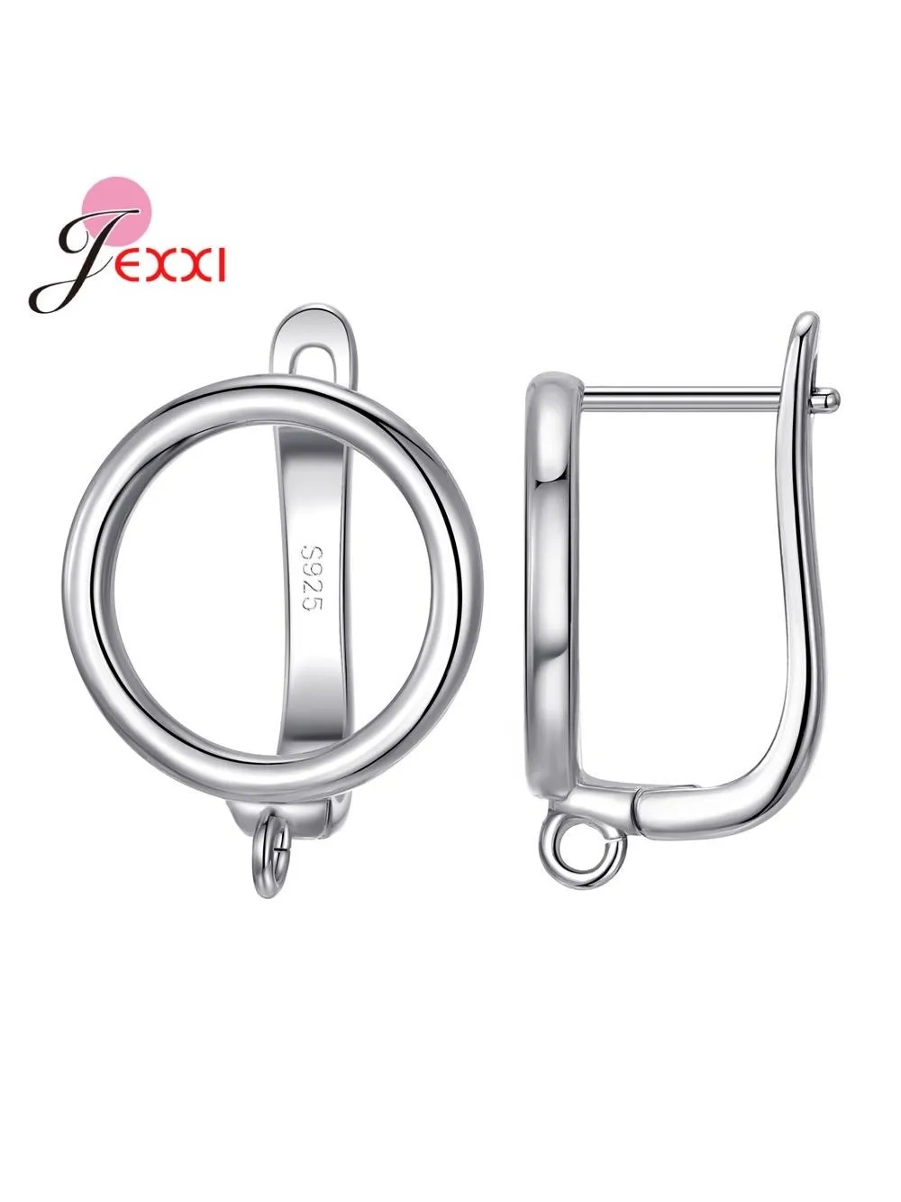 Moda DIY Cubic kolczyki z cyrkoniami Hook Rhinestone 925 Sterling srebrny kolczyk ustalenia dla ręcznie robiona biżuteria akcesoria — zdjęcie 2