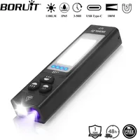 BORUiT U7 UV LED EDC Flashlight 1100LM Type-C Rechargeable Power Bank Work Light Torch with Magnet Camping Pocket Lantern