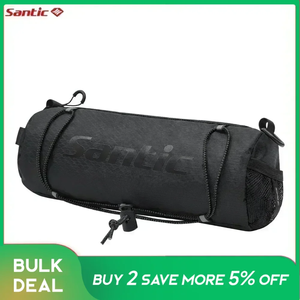 Santic Bicycle Handlebar Bag Front Tube Frame Bag 9.84'' MTB Bike Seat Tube Cycling Bag Riding Accessories Storage Shoulder Bag