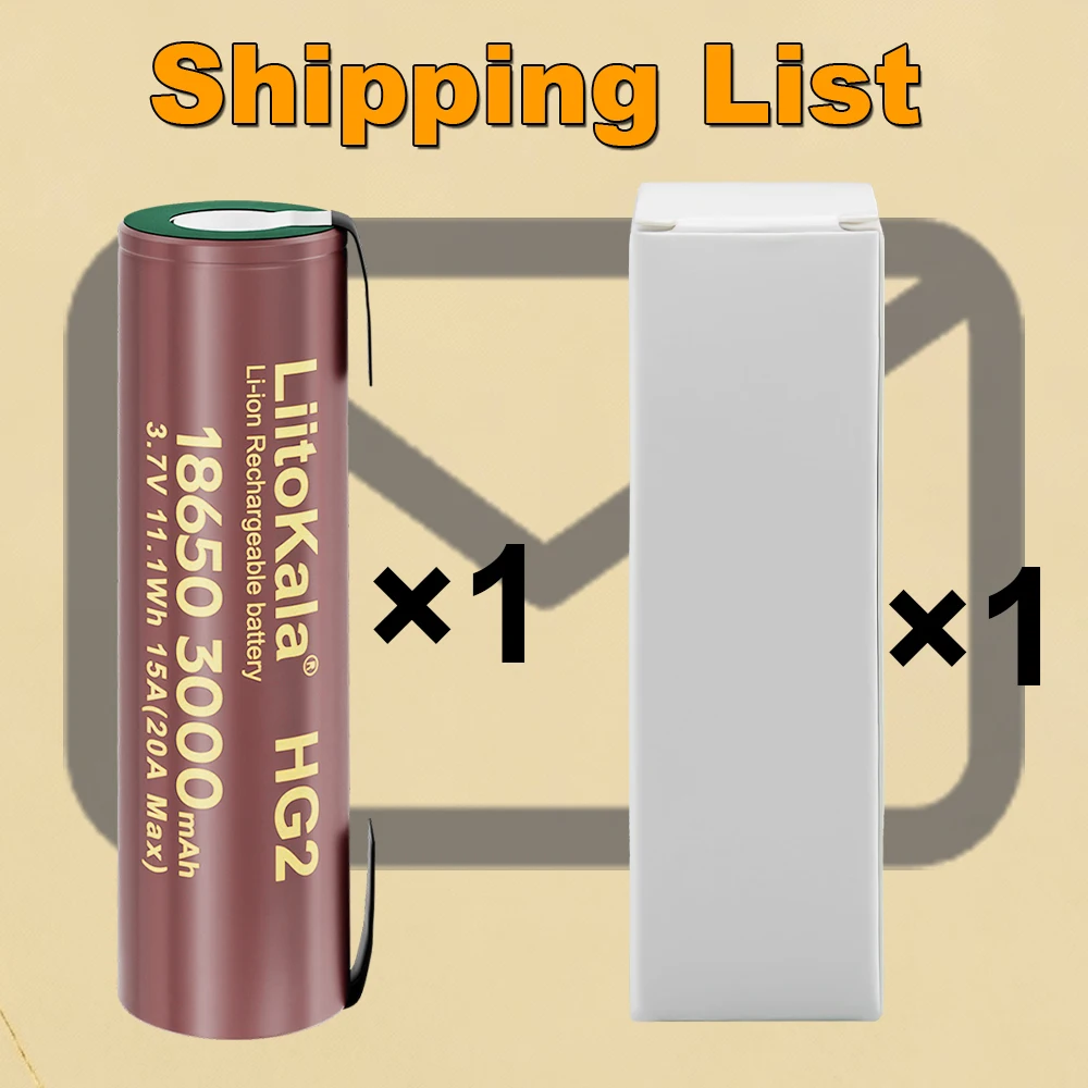 Liitokala hot hg2 18650 3000mah high power rechargeable battery power high discharge, 30a big current + diy nicke
