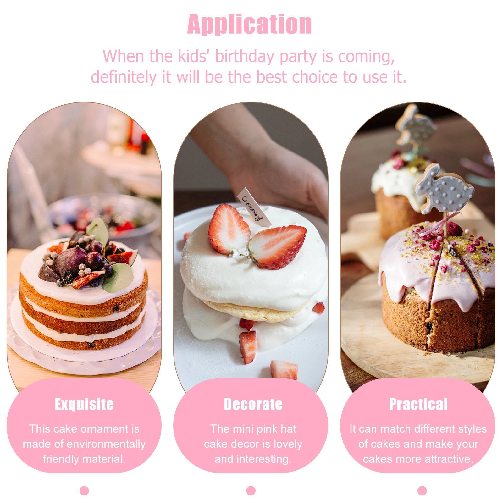 

20 Pcs Cake Topper Cap Birthday Decor Hats Mini Exquisite Elegant Plastic Ornament Kids Baby