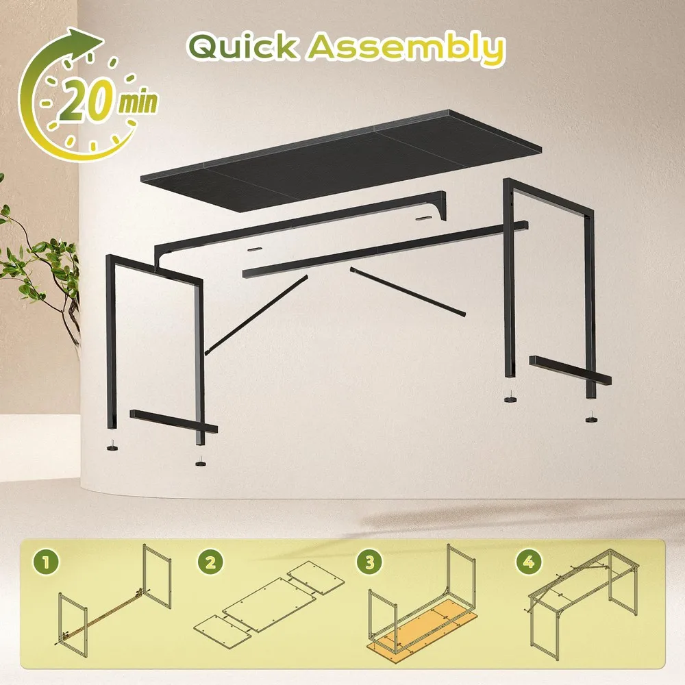 Computer Desk Spacious Desktop Writing Work Table for Home Office