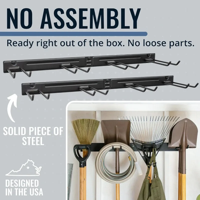 Tool Storage Rack, Garage Wall Organizer, Garden Tools, Shovels, Rakes, Brooms, Holds 250 lbs