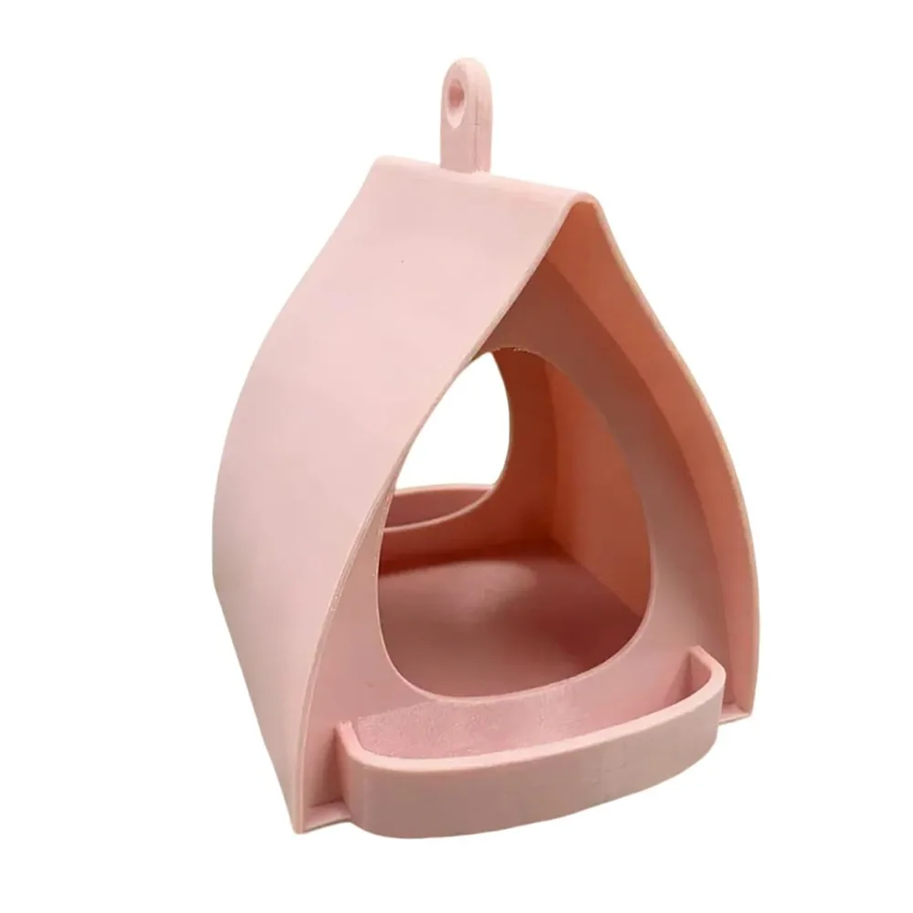 

Large Capacity Hanging Bird Feeder Plastic Hut Shape Birdhouse Top Hook Rain-Resistant Roof Wildlife Habitat Outside Garden