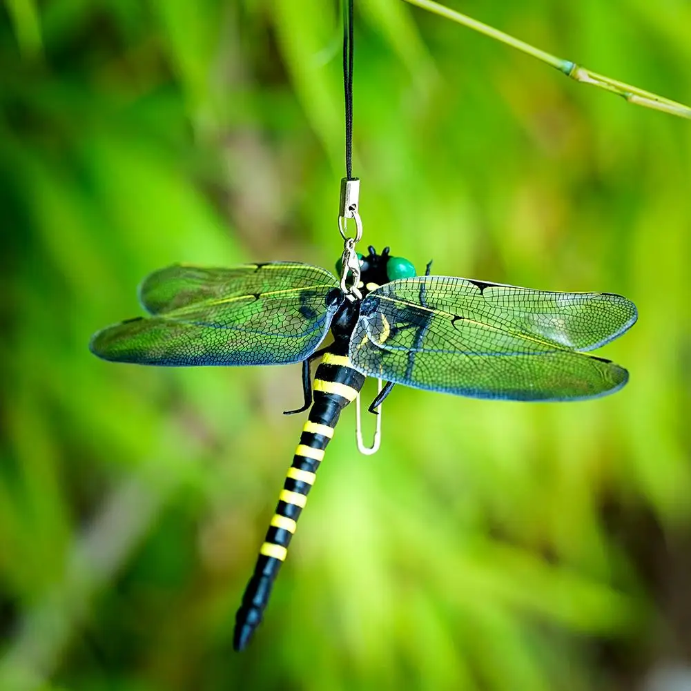 Modelo de simulación de libélula repelente de mosquitos al aire libre, juguete de modelo de insecto, adornos colgantes de jardín al aire libre