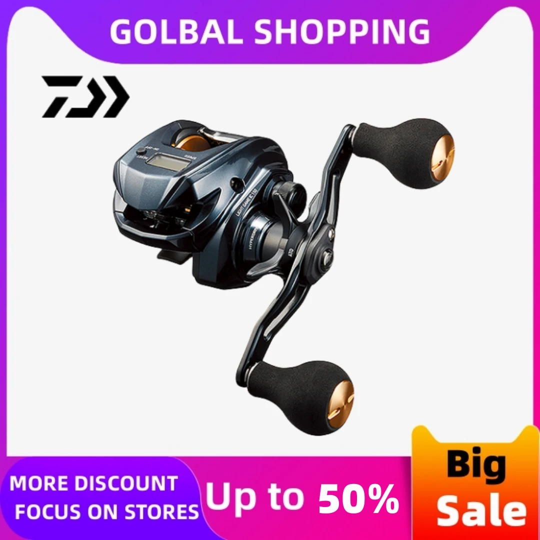 daiwa light game ic baitcasting reel carretel de pesca de perfil baixo carretel de fundicao com display 150l 150dh 150ldh 5kg original 01