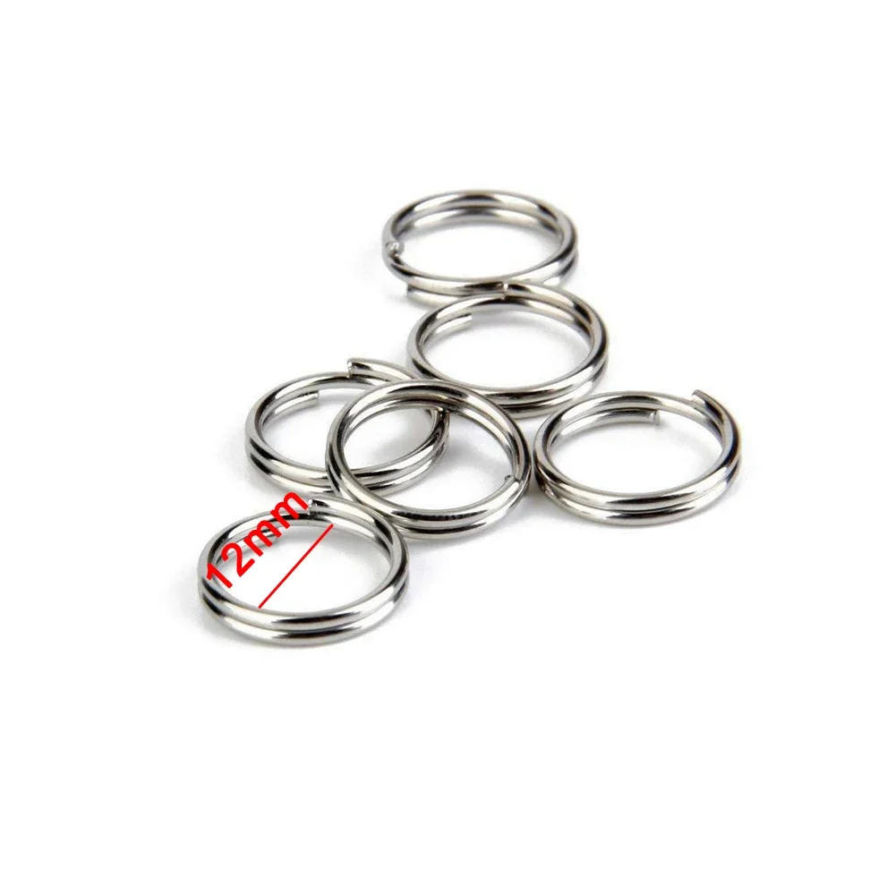 100Pcs Stainless Steel Key Rings 12mm Metal Round Line Split Ring Keyring for Jewelry Making Keychain DIY Craft Key Holder