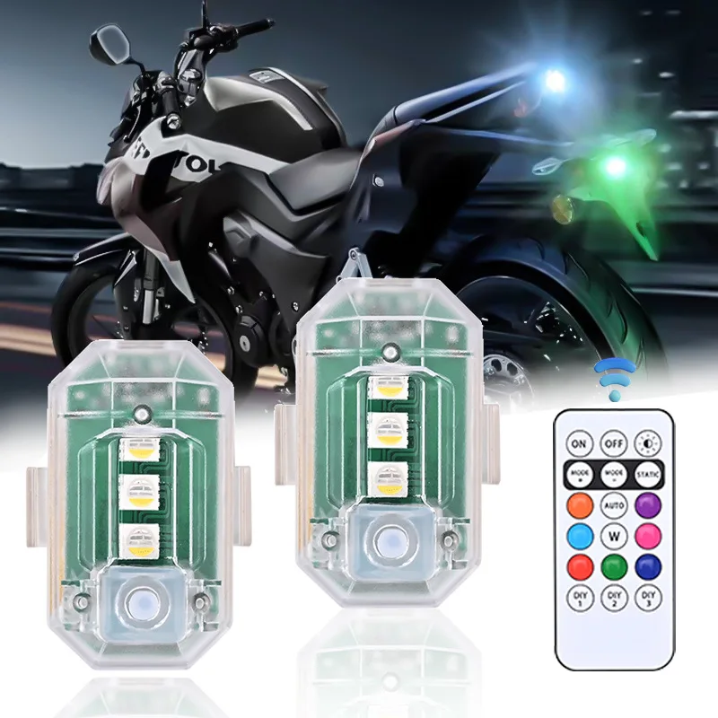 Motorcycle Emergency Flashing Light, High-Intensity Warning Light, Wireless Remote Control, Suitable for Motorcycles and Cars