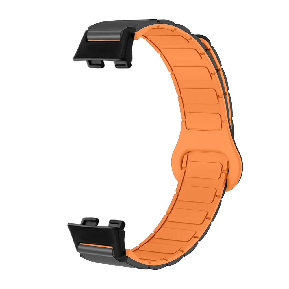 

12mm Magnetic Watch Strap For Huawei Band 8/9 Armor Style Quick Release Sweatproof Soft Silicone Sport SmartWatchband Unisex