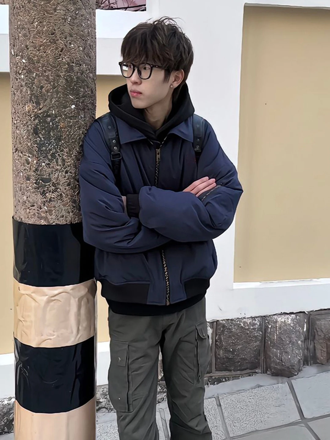 

Cleanfit American Sle Flight Jaet Cotton Coat Men's Autumn Winter Thiened ort Cotton Clothes Warm Casual Loose Fit