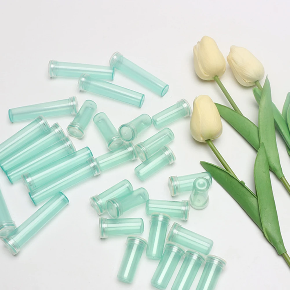 100 or 200 pcs plastic water tubes for For Floral use with cover 1.8x4cm and 1.8x7cm for bouquet prep and event setups
