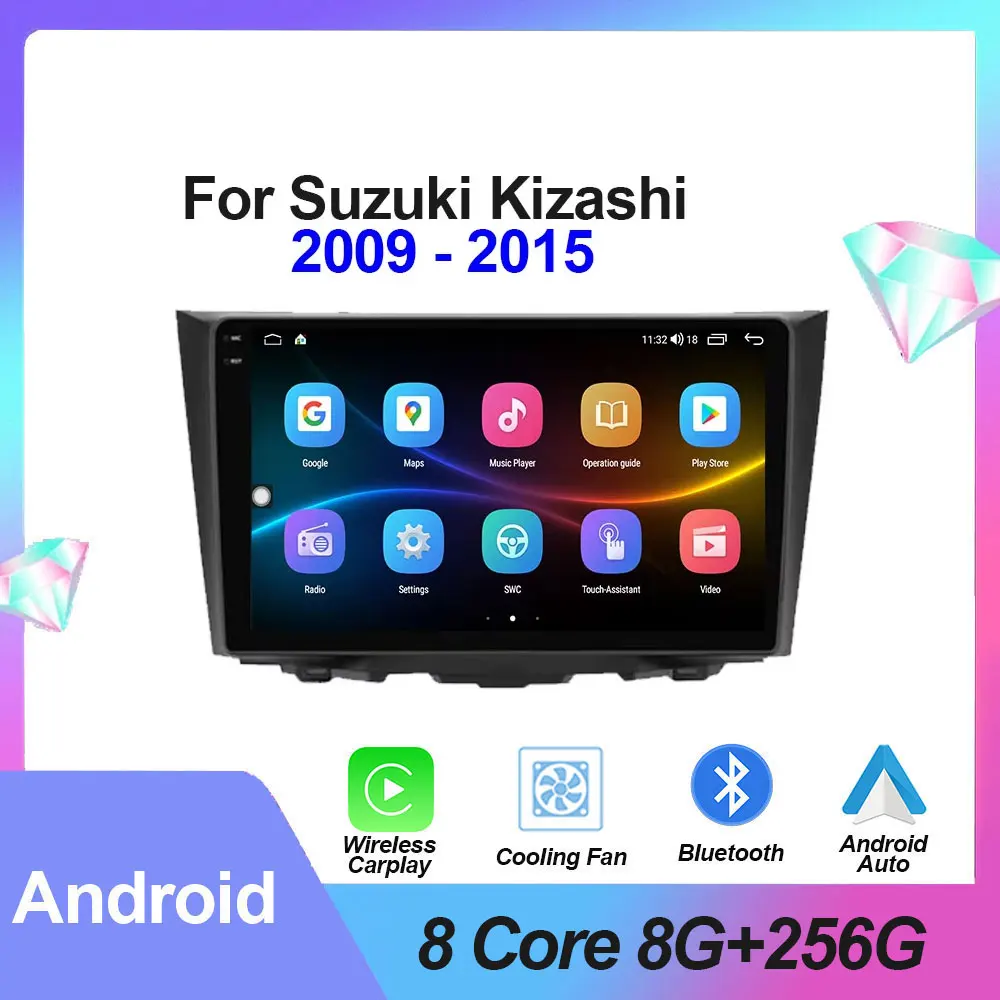 

For Suzuki Kizashi 2009 - 2015 Car Radio Android 14 GPS Navigation Stereo Multimedia Player CarPlay Head Unit