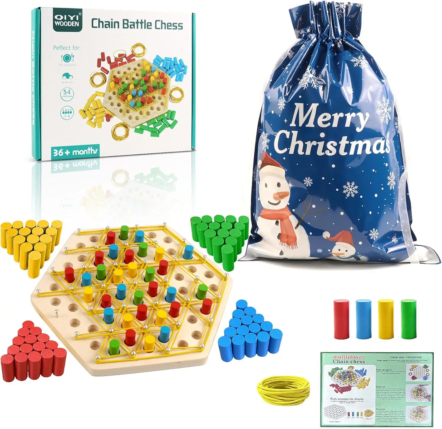 

Chain Triangle Chess Board Game for 2 Players - Strategy Puzzle Game for Kids Ages 3-12+