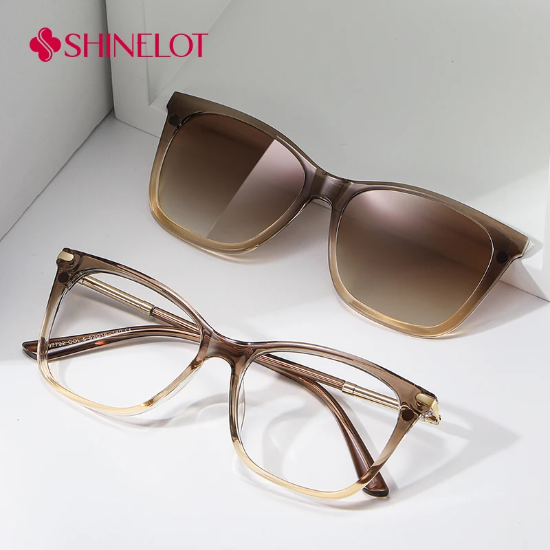 97792 New Multifunctional Sunglasses, Women's Magnetic Clip Glasses, Customizable Prescription