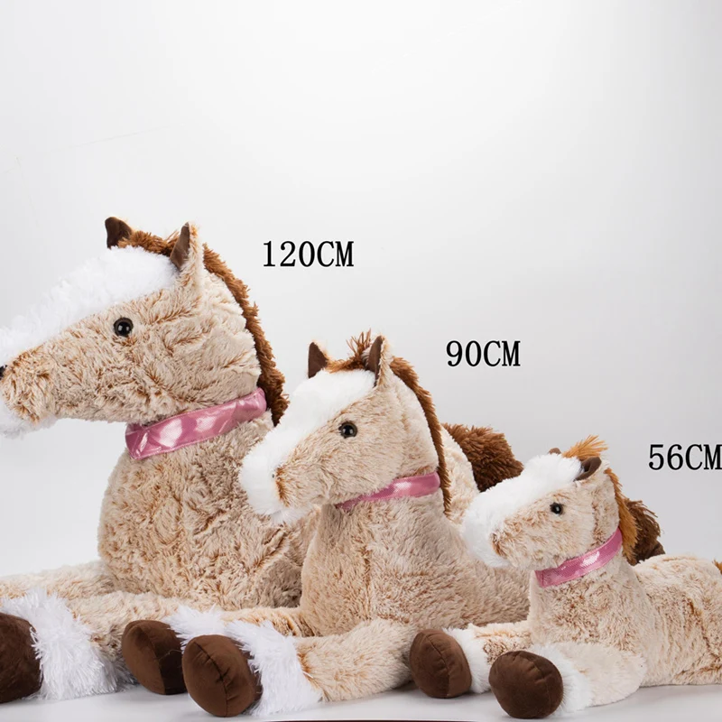 1 szt. 90/120 cm Kawaii Gigantyczny Koń Pluszowy Zabawka Urocze Wypchane Zwierzę Koń Zabawki dla Dzieci Miękka Lalka Dekoracja Domu Prezent Urodzinowy dla Ukochanej Osoby