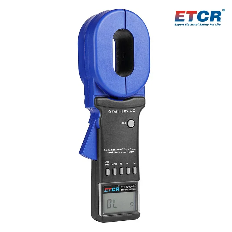 ETCR2000B+ -0.01-500ohm Clamp Earth Resistance Tester Explosion Proof Type Clamp Earth Resistance Tester