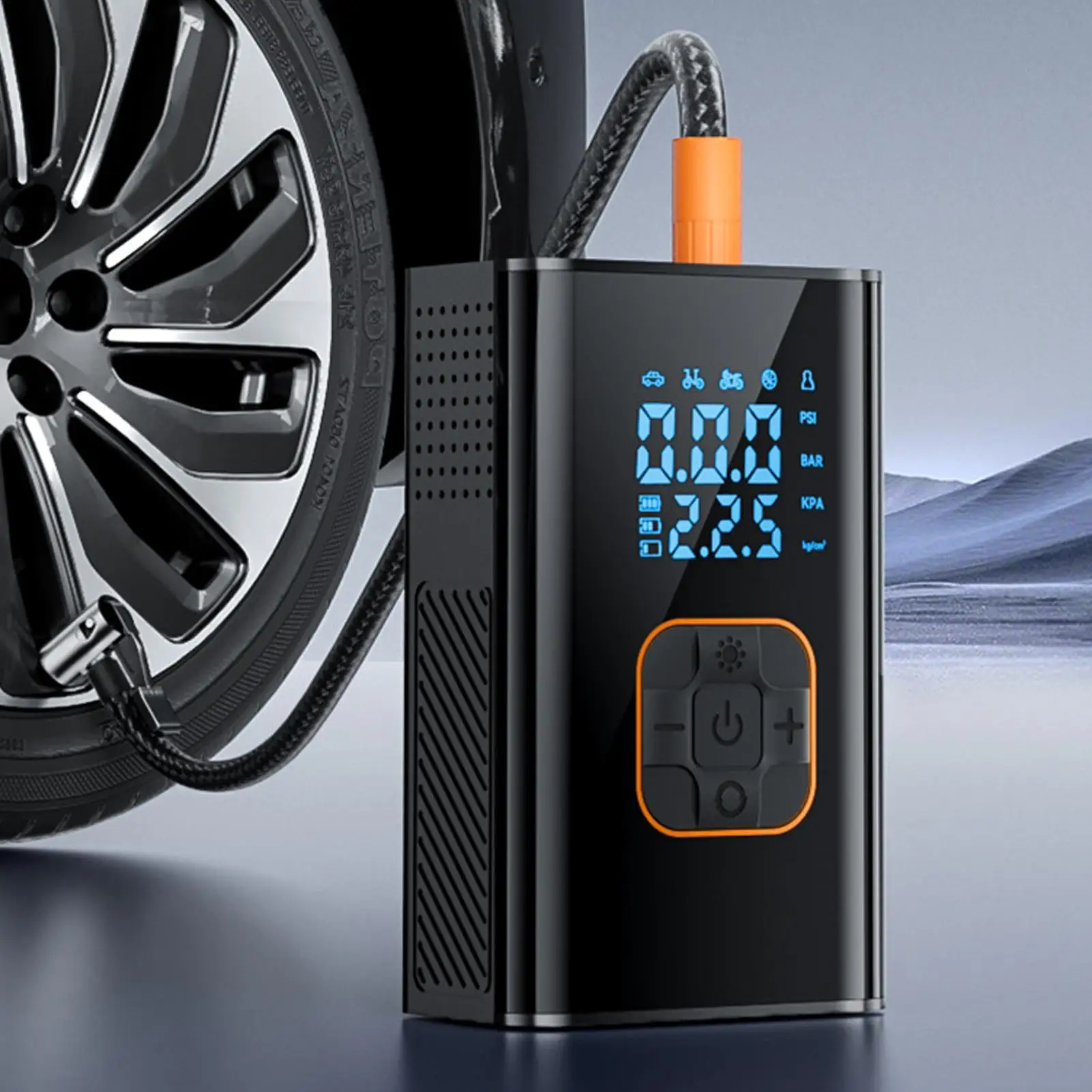 Portable Air Compressor 150PSI Cordless Automatic Motorcycle Pump Tire Air Compressor For Auto Truck SUV Bike Motorcycle Balls