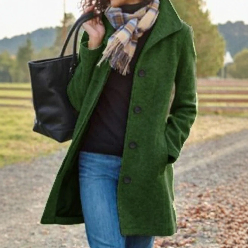 

UNIKTEE Women's Casual Long Sleeve Blazer Stand Collar Single Breasted Office Lady Autumn Fashion Blazer