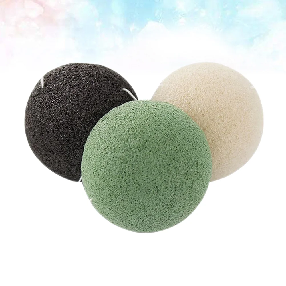 3 Pcs Face Washing Puffs Cleansing Sponge Konjac Sponges Natural Facial Flutter