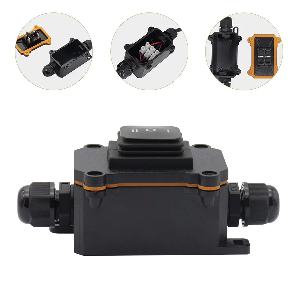 

3 Stainless Steel PC Silicone Waterproof Junction Box 3-Gear Switch IP68 Electrical Connector Fish Tank Pump Washing Machine