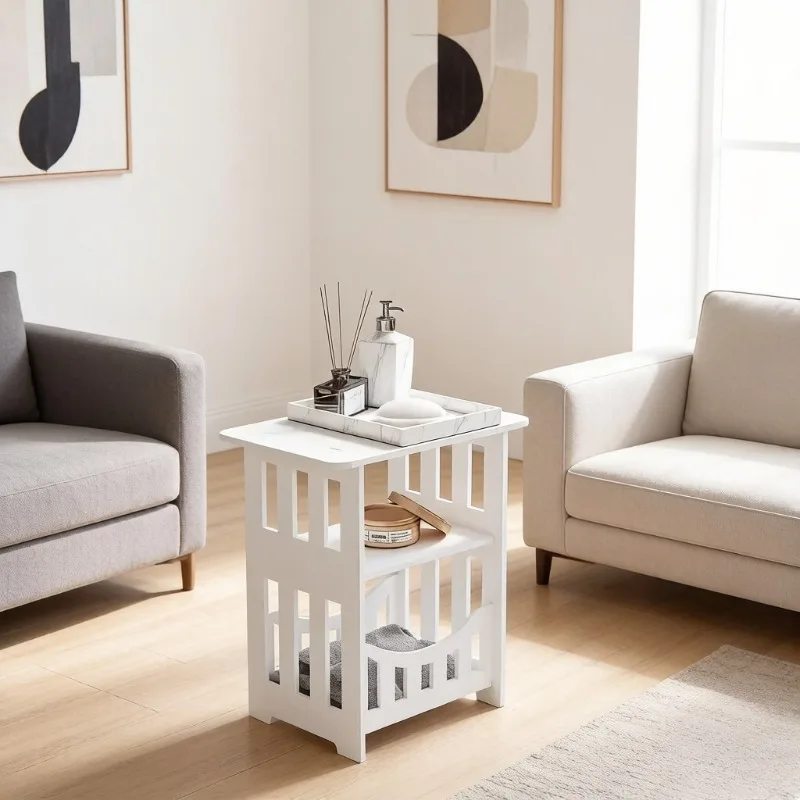 Small Bedside Table Sofa Side Table Living Room Cabinet Side End Coffee Tea Table Nightstand Storage Shelf Bedroom Furniture