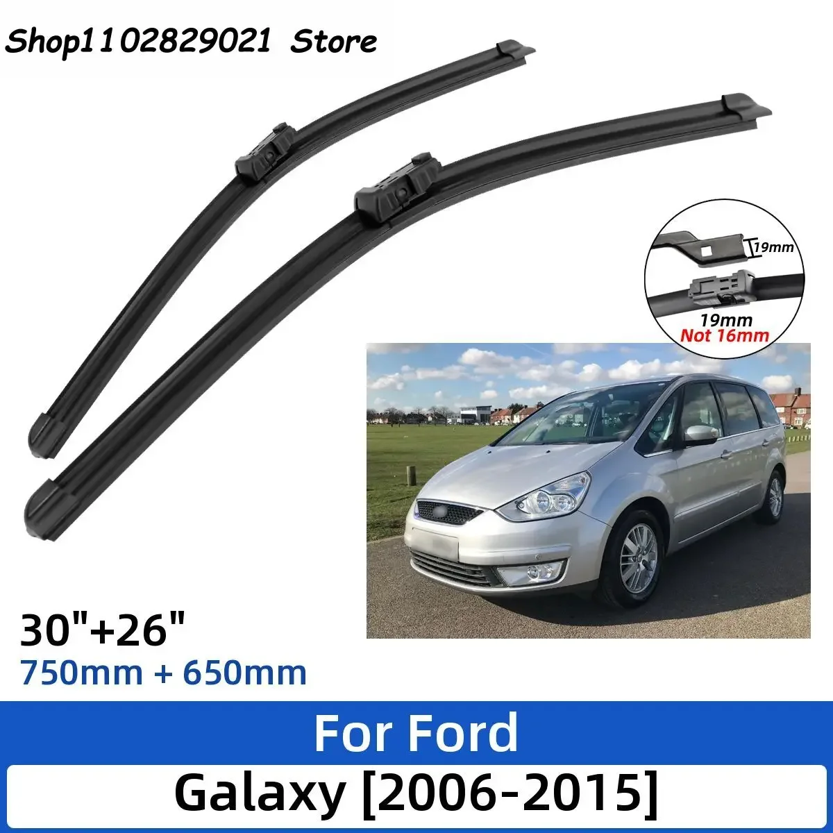 

2PCS For Ford Galaxy 2006-2015 30"+26" Front Wiper Blades Windshield Windscreen Window Cutter Accessories 2011 2012 2013 2014