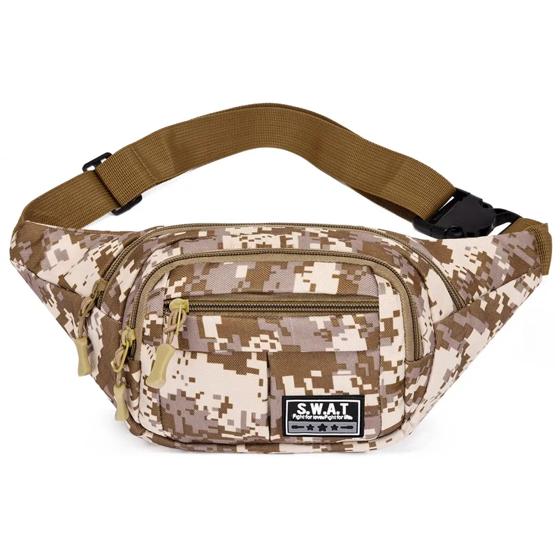 Casual New Four Zipper Messenger Bag Work Cashier Wallet Multi-functional Camouflage Men's Waist Pack view 6