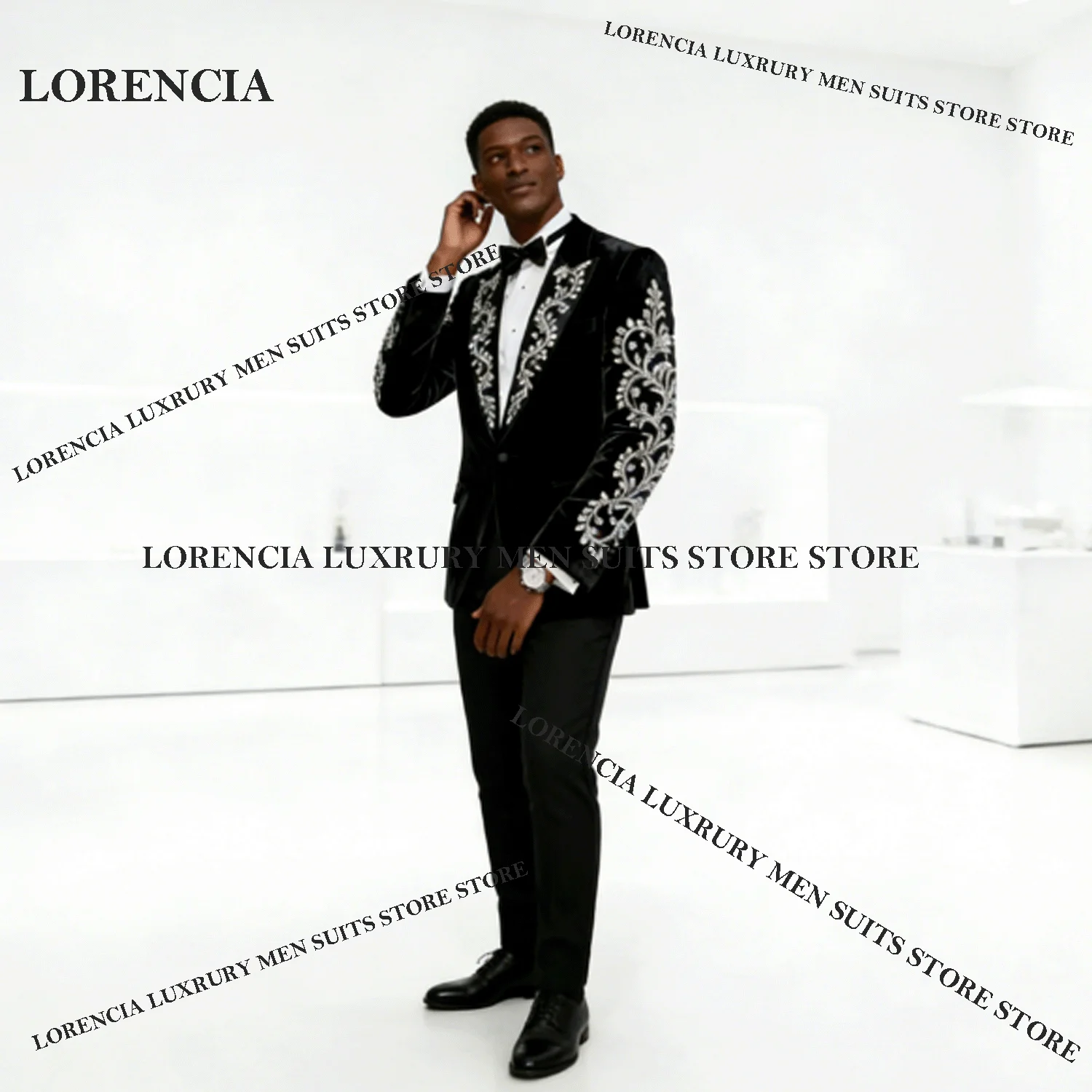 

Handmade Wedding Tuxedos Fashion Crystal Beaded Men Suits 2 Pieces Attire Outfits Groom Male Blazers Ropa Hombre Customized