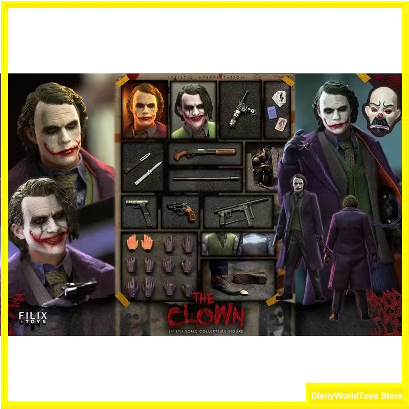 

100% Original Filix Toys FX004 1/12 The Cloth Clown Heath Ledger 6 Full Set In Stock Anime Action Collection Figures Model Toys