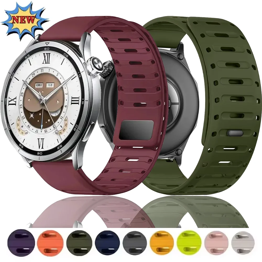 22mm Silicone Strap for Xiaomi 5-S5-4-3-2-1 Magnetic Buckle Bracelet for Amazfit Active Max/Balance 2 3/Realme Watch 5-S-3-3 Pro