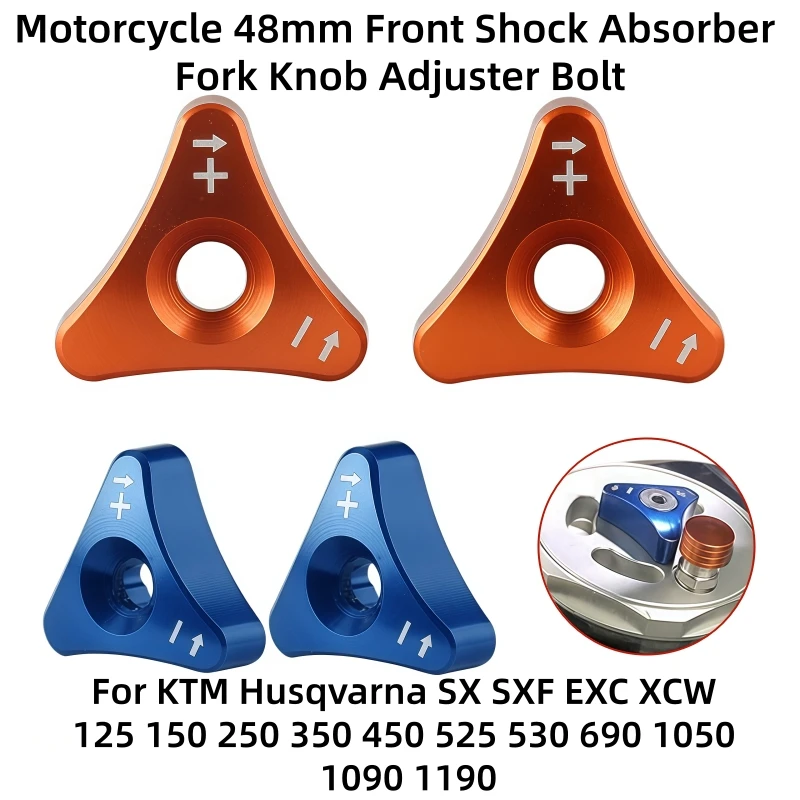 Motorcycle 48mm Front Shock Absorber Fork Knob Adjuster Bolt For KTM Husqvarna SX SXF EXC XCW 125 150 250 350 450 525 530 690