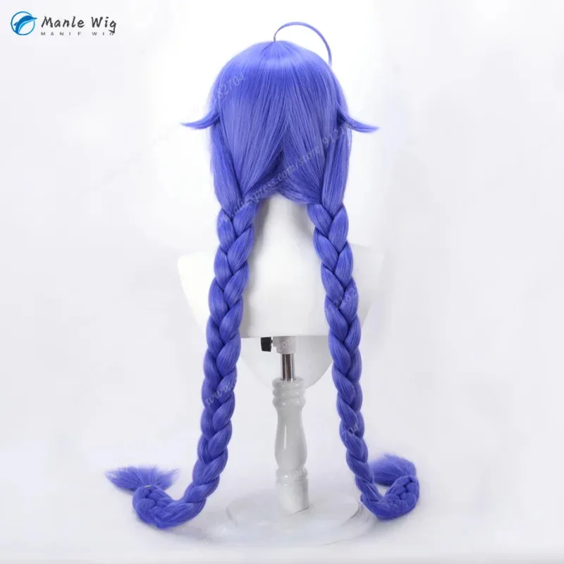 DY2025Anime Roxy Migurdia Cosplay Wig 110cm Blue Purple Braided Pigtail Heat Resistant Synthetic Hair Anime Cosplay Costume Wome
