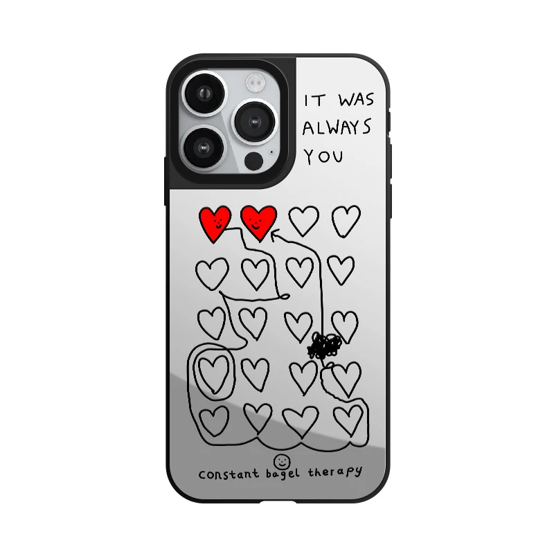 Love Heart Colorful Cute Mirror Phone Case With MagSafe For iPhone 16 13 14 15 12 Pro Max Plus Anti-drop Shockproof Back Cover