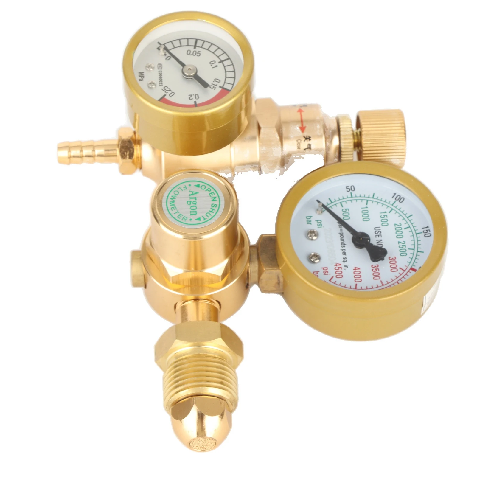 

Argon Gauge Welder Gas Regulator Agron CO2 Gauge Meter Valve MIG TIG Flowmeter /8in Male Thread Inlet 1/4in Outlet