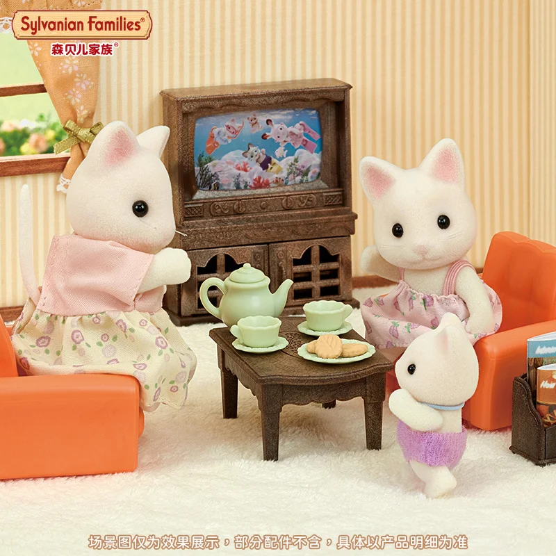 Sylvanian Families Living Room Reception Set Playhouse Toys Parent Child Simulation House Accessories Toys Birthday Gifts