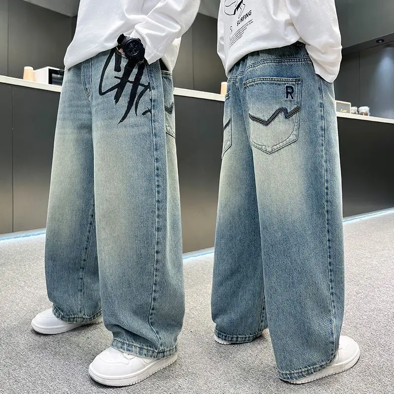 Jungenjeans, Frühlings- und Herbstsaison, Freizeithosen für Kinder, Outdoor-Jungenhosen, Streetstyle