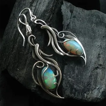 ボヘミアン オパール ペンダント イヤリング - エレガントな不規則なイヤーピース ジュエリー、フェスティバルや特別な機会に最適-SMT036