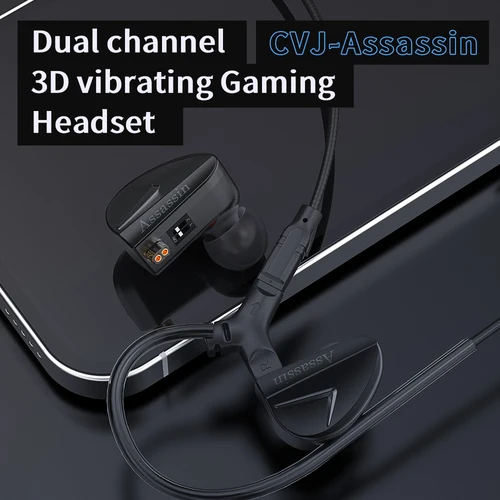 Imagen 2 del producto CVJ Assassin Auriculares 1BA + 1DD + 1 Interruptor de Vibración Ajustable Gaming e-sports In-ear tipo auriculares de alta fidelidad konoka Mermaid2