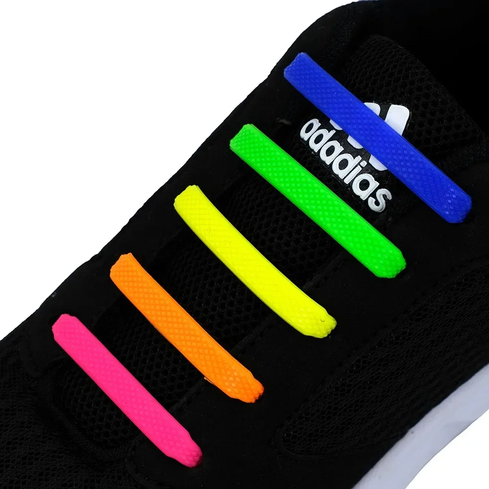 

16Pcs/Set Silicone Elastic Shoelaces Special No Tie Shoelace Lacing Kids Adult Sneakers Quick Shoe Lace Rubber Zapatillas