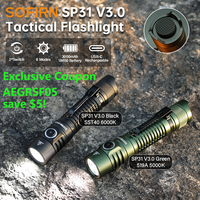 New Sofirn SP31 V3.0 Tactical LED Flashlight with Dual Switch USB C 18650 Rechargeable Power Indicator 6000K 5000K Torch