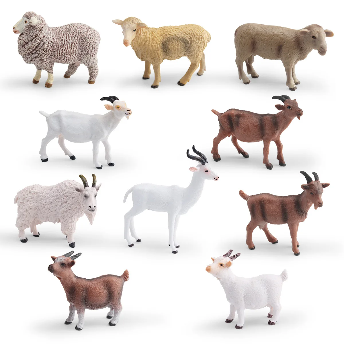 Cross-Border Simulation Animal Model Kids Cognitive Toys Scene Decoration Beautiful Lamb Mother Sheep Kids Learning Toys