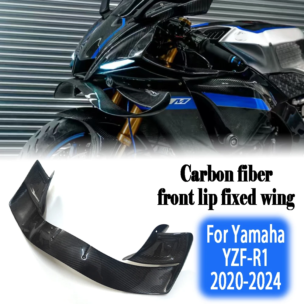 

Motorcycle front fixed wing spoiler For YAMAHA YZF-R1 YZFR1 YZF R1 2020-2024 carbon fiber side wing aerodynamic winglet aileron