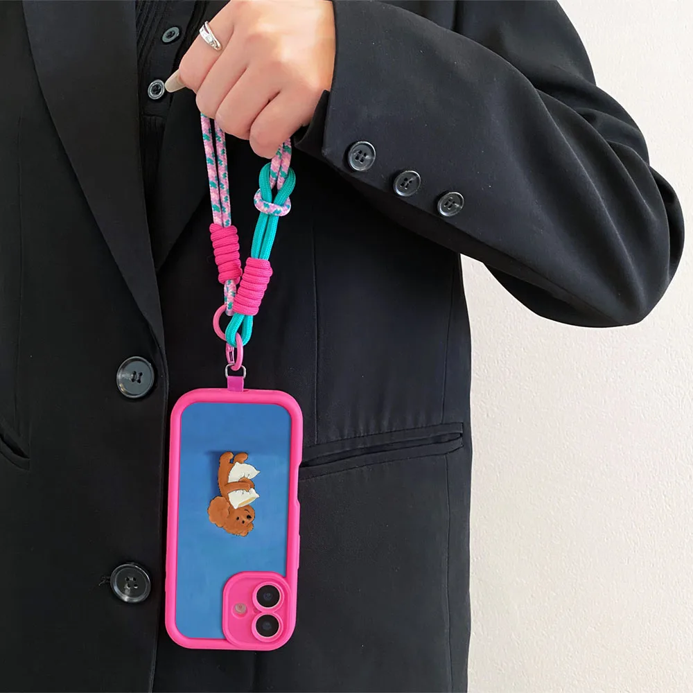 2025 novo colar cordão caso de telefone para xiaomi 14t 13t 12t 11t pro 15 14 13 12 11 lite ultra bonito cão crossbody cinta capa