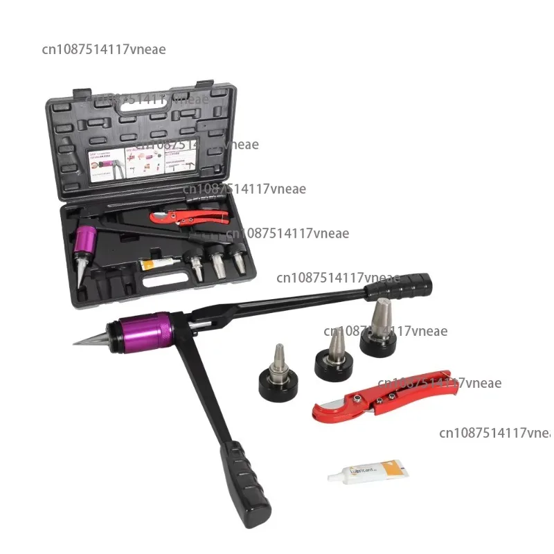Manual Auto Rotation Pipe Expansion Tool Kit K-1632X with 1/2-3/4-1 Self Rotation Expanding Head for Expanding Ring