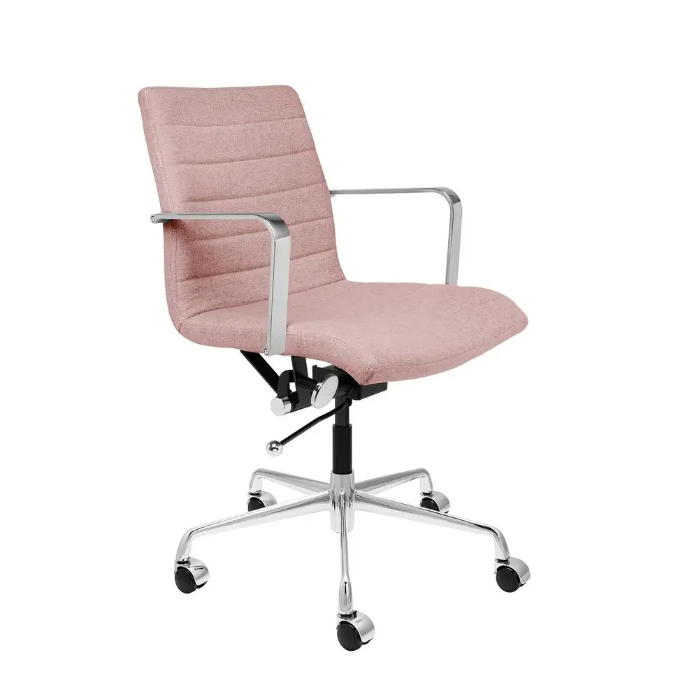 

SOHO II Ribbed Office Chair Mid Back Desk Chair, Ergonomically Designed with Arm Rest amp Swivel, Made of PolyCotton Fabric, Co