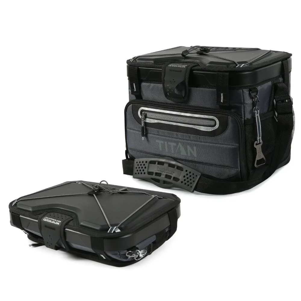 Titan by Arctic Zone 40 Can Capacity Collapsible Zipperless Cooler, Black/Gray, Count Per Pack 1