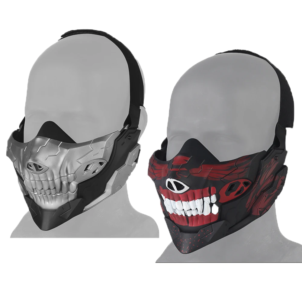 

Tactical Airsoft Half Face Mask Breathable Mesh Paintball CS Wargames Protective Mask Party Cosplay Halloween Rebel Skull Masks