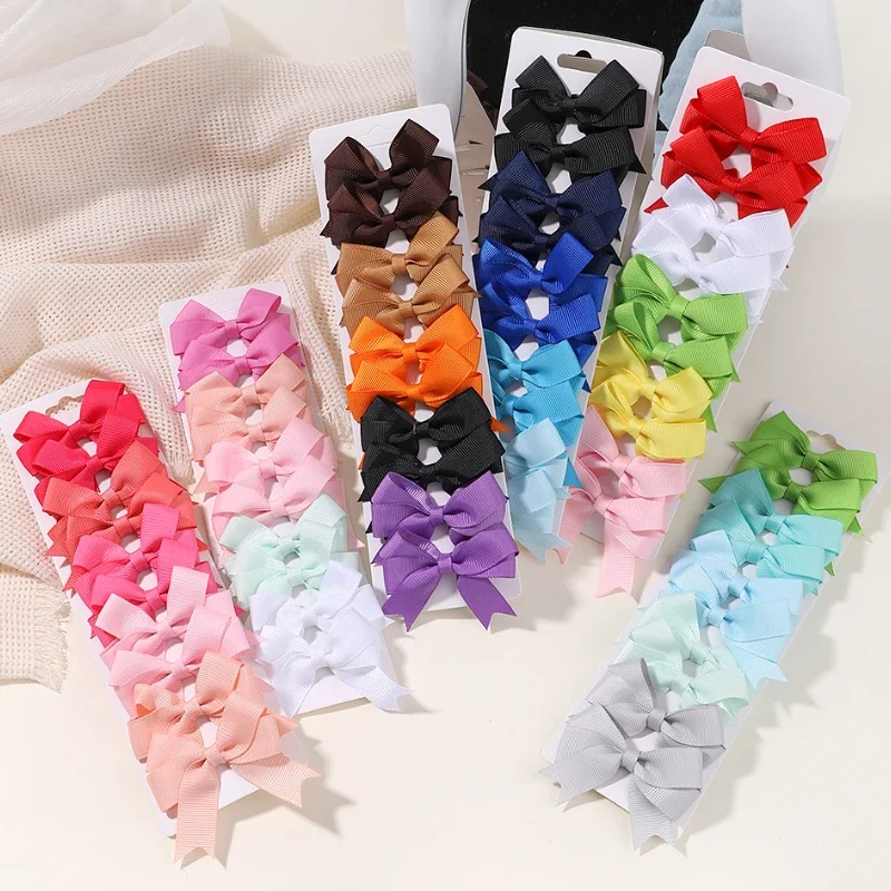 

10Pcs/Set Ribbon Bowknot Kids Hair Clip for Baby Girls Handmade Barrettes Hairpins Headwear Newborn Hair Accessories Gift