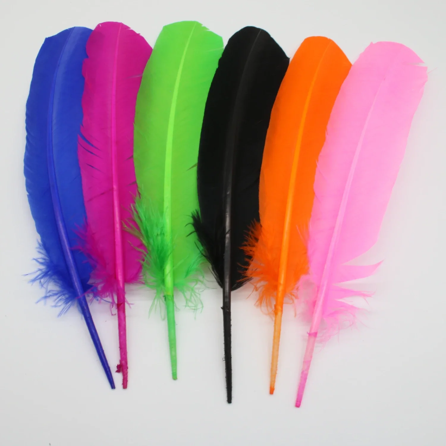 50pcs Multicolour Goose Plumes Turkey Pointers Quill Large Feathers for Crafts Jewelry Making Costume 25-35CM Plumas Decorativas