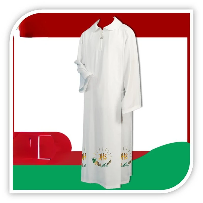 Clergy Alb Church Garment Priest White Vestment Worship Albs Robe Gown Clerical Liturgical Clothing Pastor Priester ALB